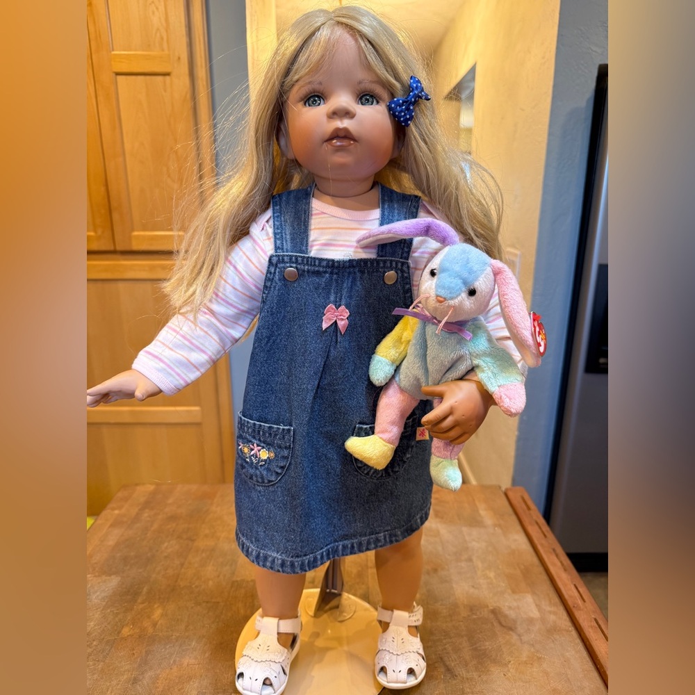 Monika Levenig Rare Vintage 2003 Signed Numbered 26”Porcelain Toddler Girl Doll